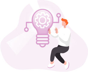 an illustration of science discovery in pink colouring