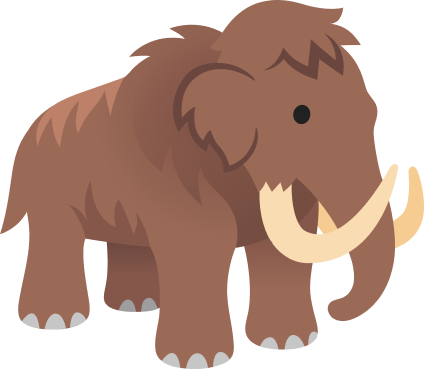 an illustration of a cute fluffy Mammoth